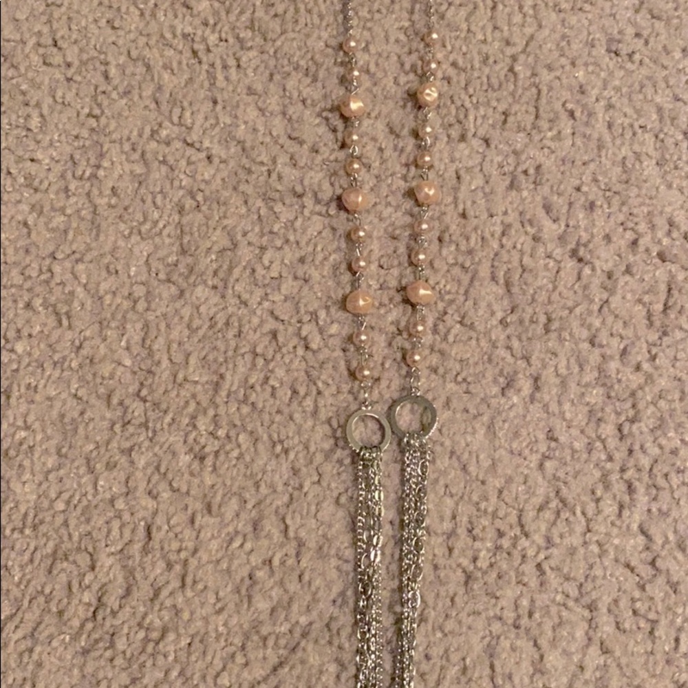 Extra long layered necklace with earrings